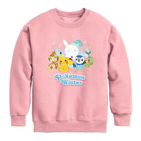 Pokémon - Pikachu Piplup Winter - Youth Crew Fleece Sweatshirt