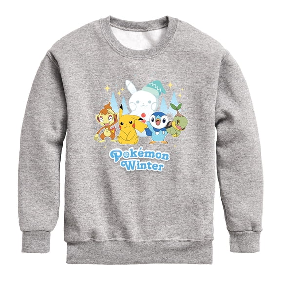 Pokémon - Pikachu Piplup Winter - Youth Crew Fleece Sweatshirt