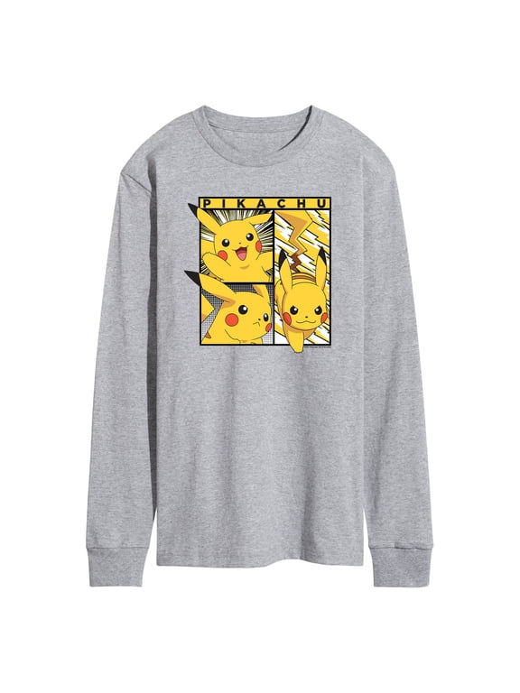 - Pikachu Poses Art Men's Long Sleeve Graphic T-Shirt