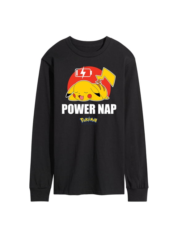 Pokémon - Pikachu Power Nap Men's Long Sleeve Graphic T-Shirt