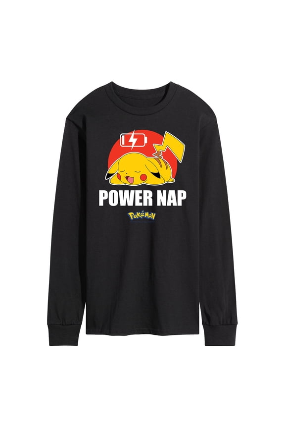 - Pikachu Power Nap - Men's Long Sleeve T-Shirt