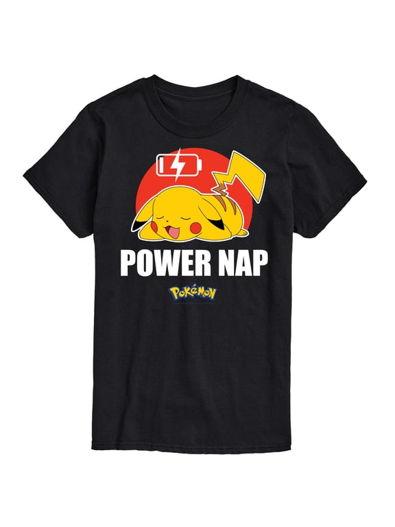 - Pikachu Power Nap Men's Short Sleeve Graphic T-Shirt