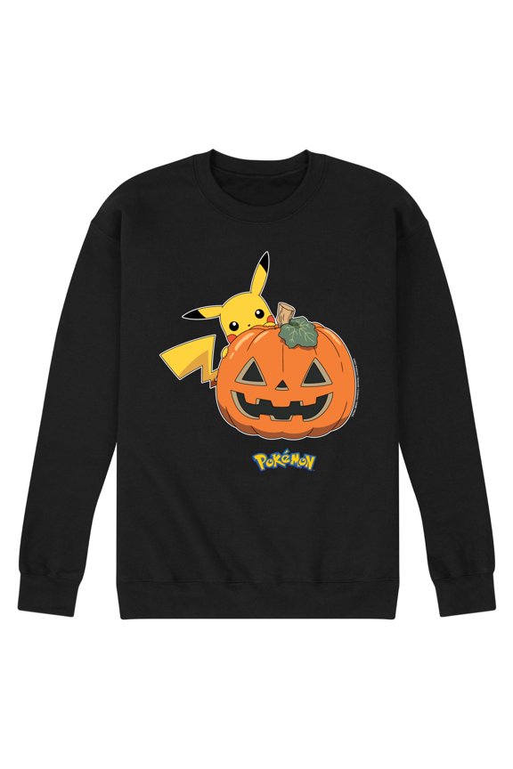 Pokémon - Pikachu Pumpkin - Men's Crew Neck Fleece Pullover