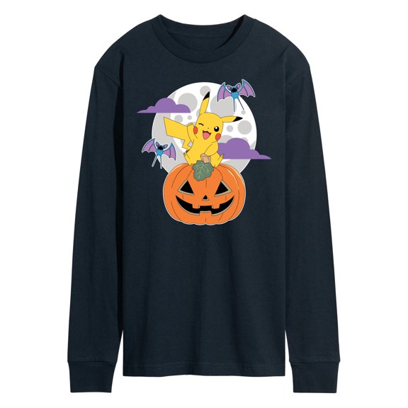 Pokémon - Pikachu Pumpkin With Moon - Men's Long Sleeve T-Shirt