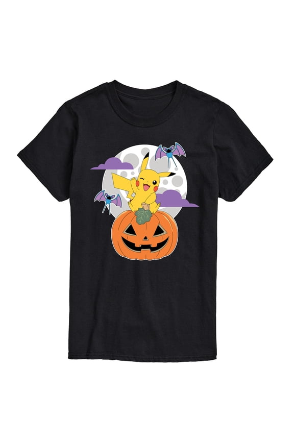 Pokémon - Pikachu Pumpkin With Moon - Men's Short Sleeve Graphic T-Shirt