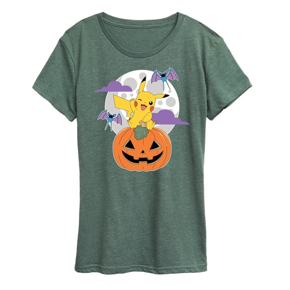 Pokémon - Pikachu Pumpkin With Moon - Women's Short Sleeve Graphic T-Shirt