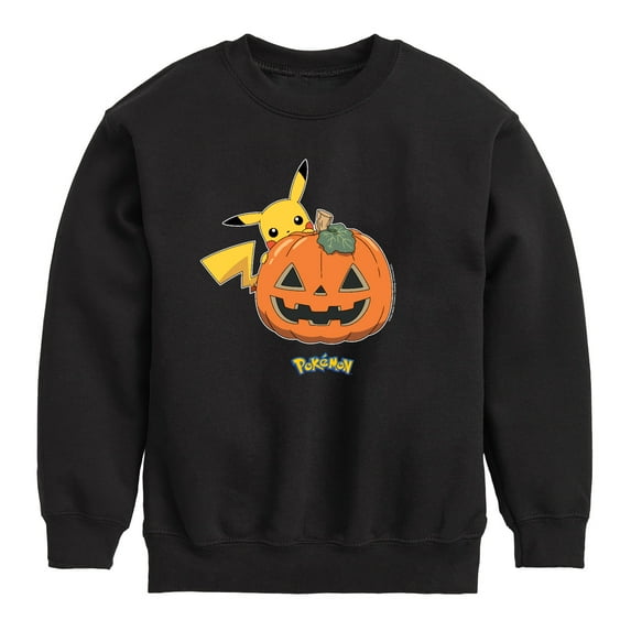 Pokémon - Pikachu Pumpkin - Youth Crewneck Fleece Sweatshirt