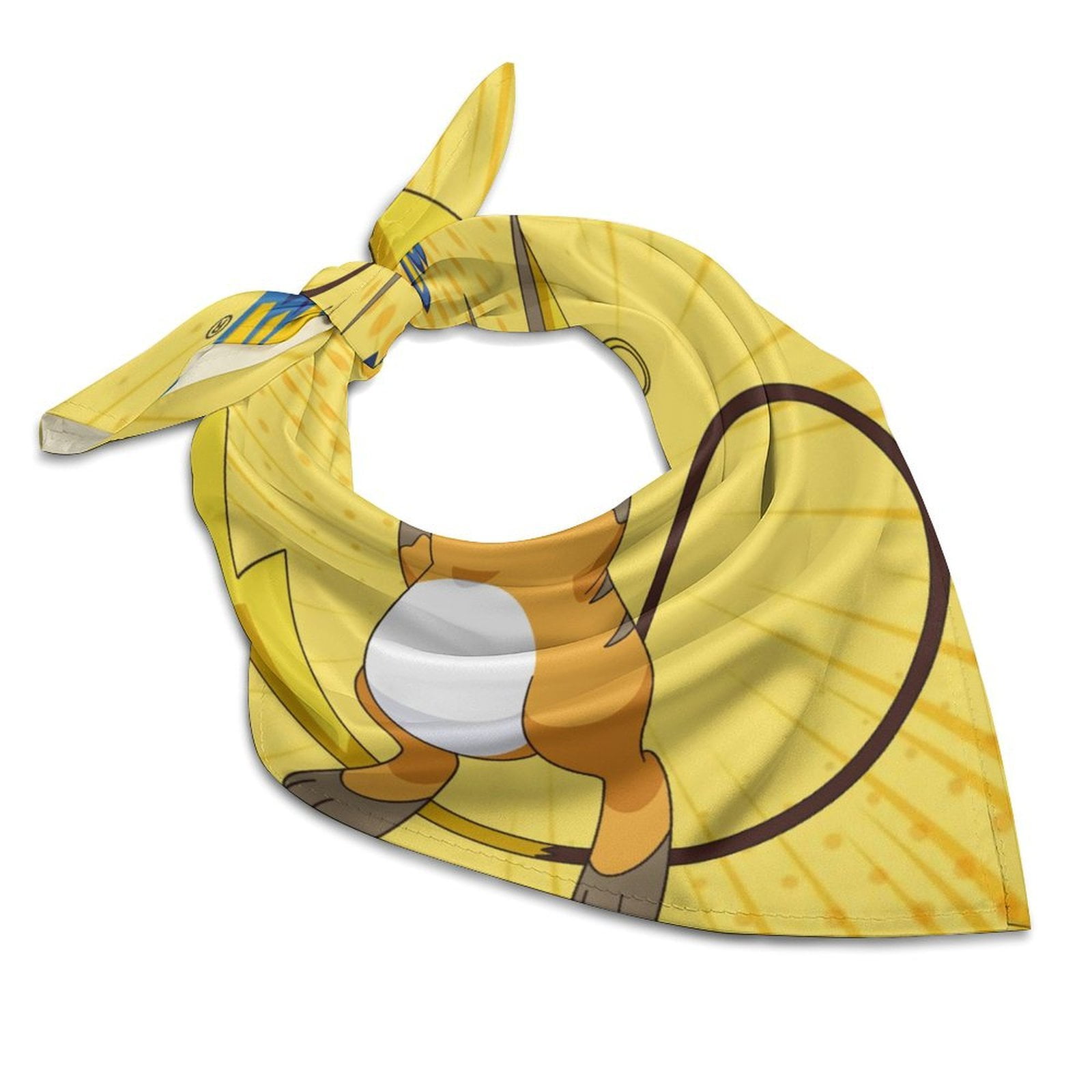 Pokémon-Pikachu Raichu Square Satin Head Scarf Hair Scarves Silk-like ...