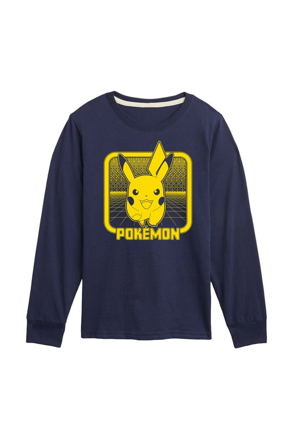 - Pikachu Retrogamer - Youth Long Sleeve Graphic T-Shirt