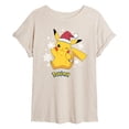 thumbnail image 1 of Pokémon  - Pikachu Santa Hat Snowflakes - Juniors Muscle T-Shirt, 1 of 4