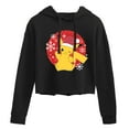 thumbnail image 1 of Pokémon - Pikachu Santa Hat Ugly Sweater - Juniors Cropped Pullover Hoodie, 1 of 5