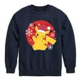 thumbnail image 1 of Pokémon - Pikachu Santa Hat - Youth Crewneck Fleece Sweatshirt, 1 of 5
