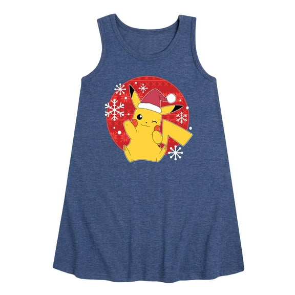 Pokémon - Pikachu Santa Hat - Youth Girls A-line Dress