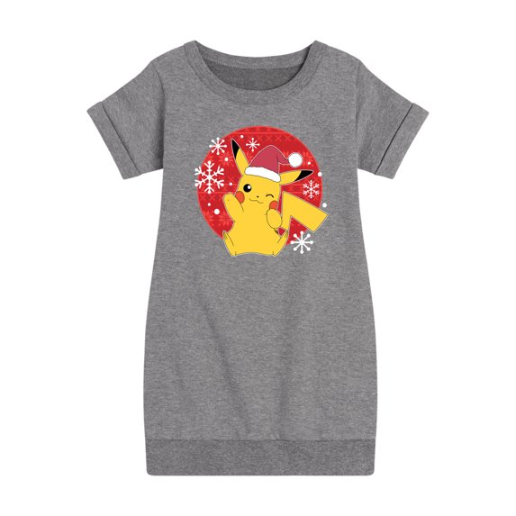 Pokémon - Pikachu Santa Hat - Youth Girls Fleece Dress