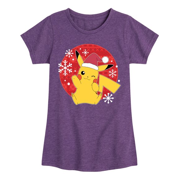Pokémon - Pikachu Santa Hat - Youth Girls Short Sleeve Graphic T-Shirt