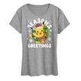 thumbnail image 1 of Pokémon - Pikachu Seasons Greetings - Women's Short Sleeve Graphic T-Shirt, 1 of 5