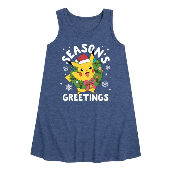 Pokémon - Pikachu Seasons Greetings - Youth Girls A-line Dress