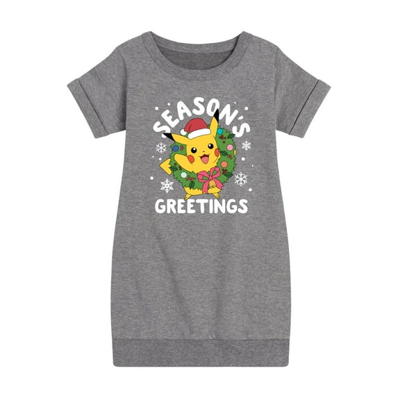 Pokémon - Pikachu Seasons Greetings - Youth Girls Fleece Dress
