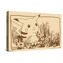 Pokémon - Pikachu Sepia Canvas Wall Poster, 14.725" x 22.375"