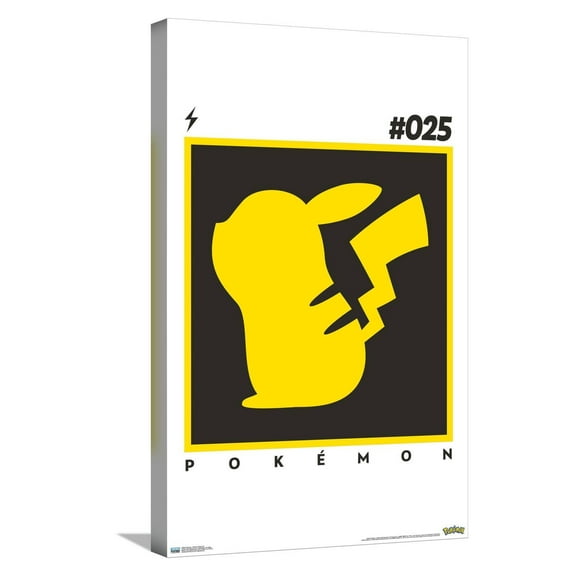 Pokémon - Pikachu Simple 25 Canvas Wall Poster, 14.725" x 22.375"