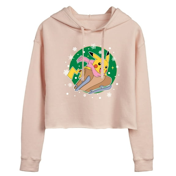 Pokémon - Pikachu Sled - Juniors Cropped Pullover Hoodie