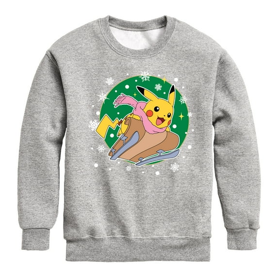 Pokémon - Pikachu Sled - Youth Crewneck Fleece Sweatshirt