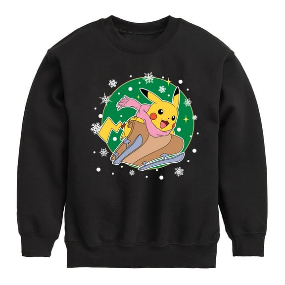 Pokémon - Pikachu Sled - Youth Crewneck Fleece Sweatshirt