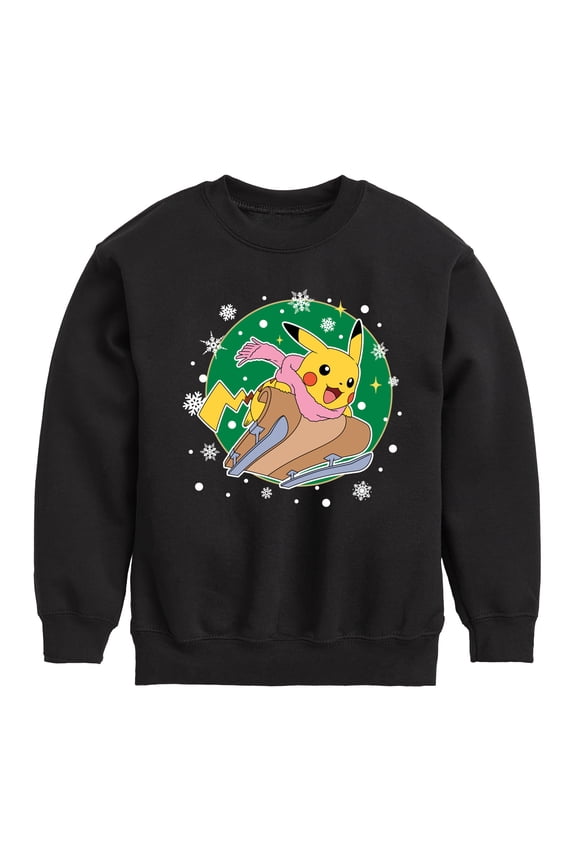 Pokémon - Pikachu Sled - Youth Crewneck Fleece Sweatshirt