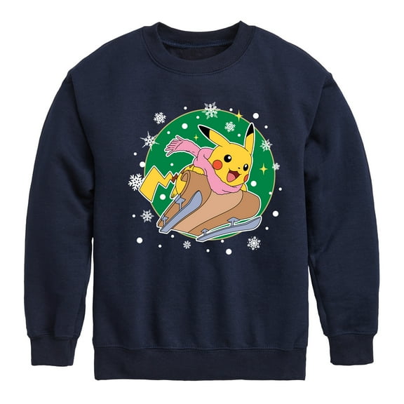 Pokémon - Pikachu Sled - Youth Crewneck Fleece Sweatshirt