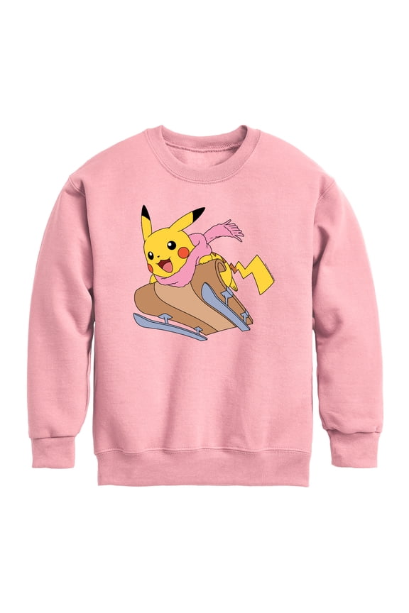 Pokémon - Pikachu Sledding - Youth Crew Fleece Sweatshirt