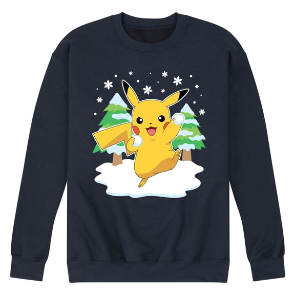 Pokémon - Pikachu Snowball Fight - Men's Crew Fleece Sweatshirt