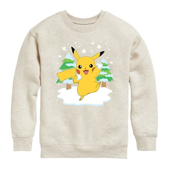 Pokémon - Pikachu Snowball Fight - Youth Crew Fleece Sweatshirt