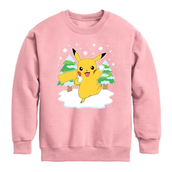 Pokémon - Pikachu Snowball Fight - Youth Crew Fleece Sweatshirt