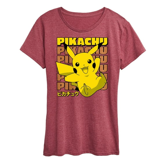 Pokémon - Pikachu Stack Katakana - Women's Short Sleeve Graphic T-Shirt
