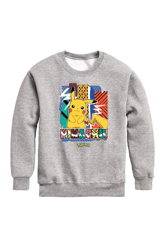 Pokémon - Pikachu Summer Pattern - Youth Crewneck Fleece Sweatshirt
