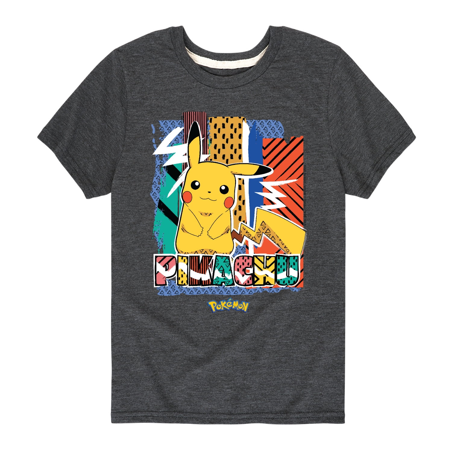 ★ Phyps Department★ Pokemon Gacha Short Sleeve Charcoal P Pok-mon-Pikachu-Summer-Pattern