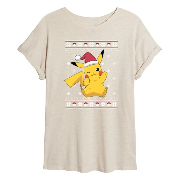 Pokémon  - Pikachu Sweater Design - Juniors Muscle T-Shirt