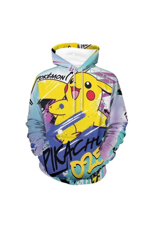 Pokémon-Pikachu Sweatshirts for Men and Women,Pullover Hoodie Loose Fit Ultra Soft Hooded Sweatshirt With Pockets,3XL
