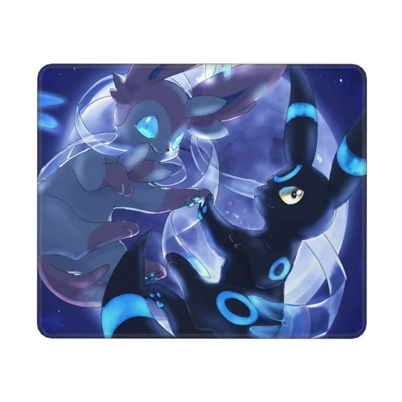 Pokmon-Pikachu Sylveon Umbreon Mouse Pad,Kawaii Anime Cat Mouse Pads for Wireless Mouse Desk Accessories,10X12 Travel Mousepad with Non-Slip Rubber Base,Stitched Edge Mouse Pads for Desk,Computers,L