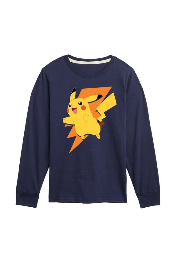Pokémon - Pikachu Thunderbolt - Youth Long Sleeve Graphic T-Shirt
