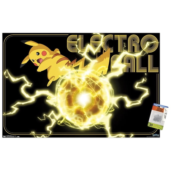 Pokmon - Pikachu Wall Poster with Push Pins, 22.375" x 34"