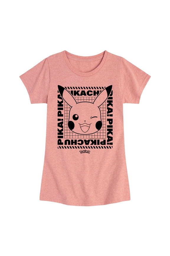 Pokémon - Pikachu Wink Face - Youth Girls Short Sleeve Graphic T-Shirt