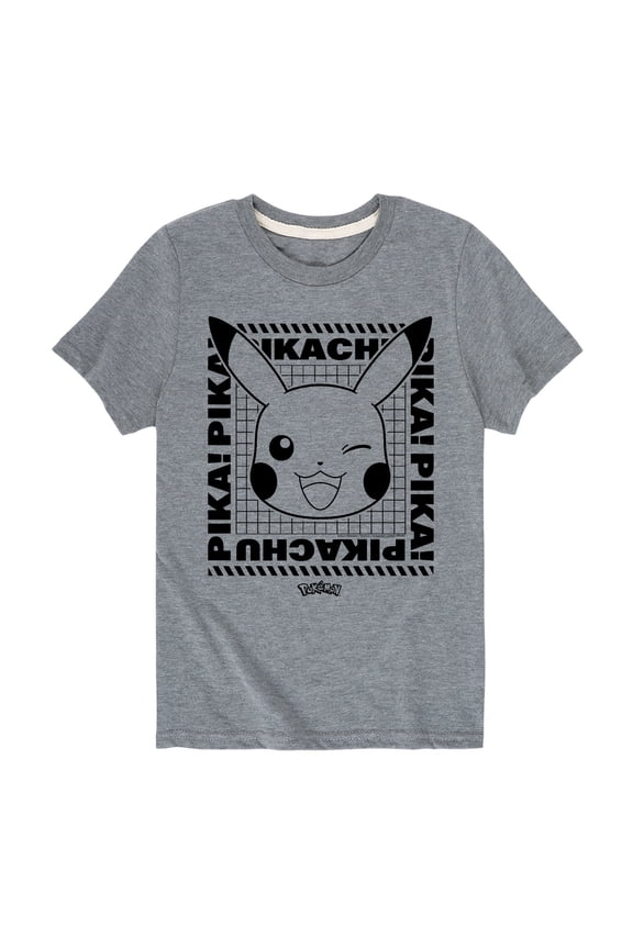 - Pikachu Wink Face - Youth Short Sleeve Graphic T-Shirt