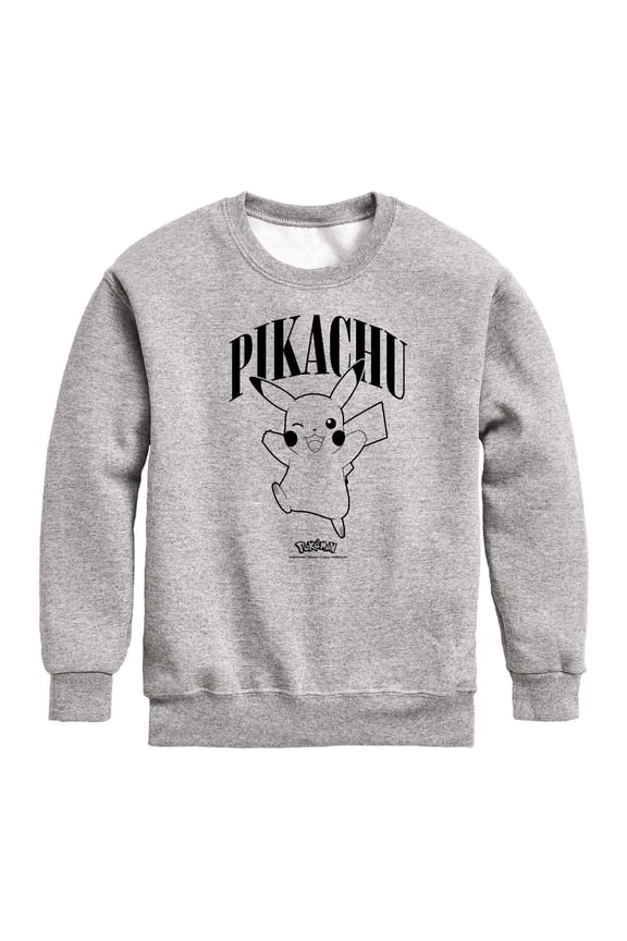 Pokémon - Pikachu Wink - Youth Crewneck Fleece Sweatshirt