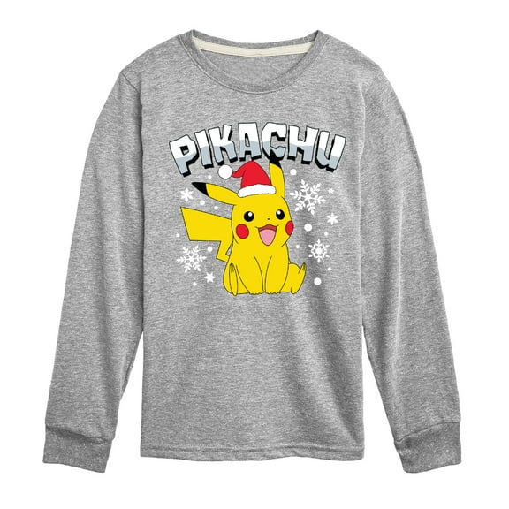 Pokémon - Pikachu With Hat - Youth Long Sleeve Graphic T-Shirt