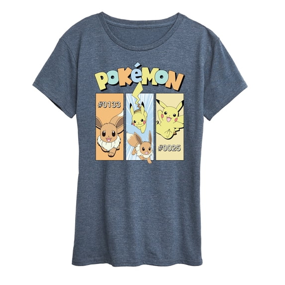 Pokémon - Pikachu and Eevee Pastel - Women's Short Sleeve Graphic T-Shirt