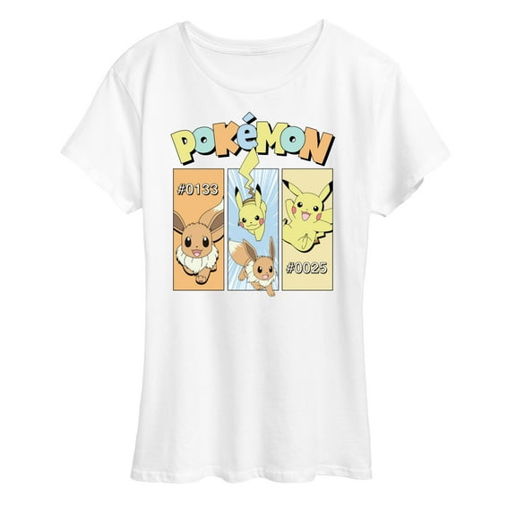 Pokémon - Pikachu and Eevee Pastel  - Women's Short Sleeve Graphic T-Shirt
