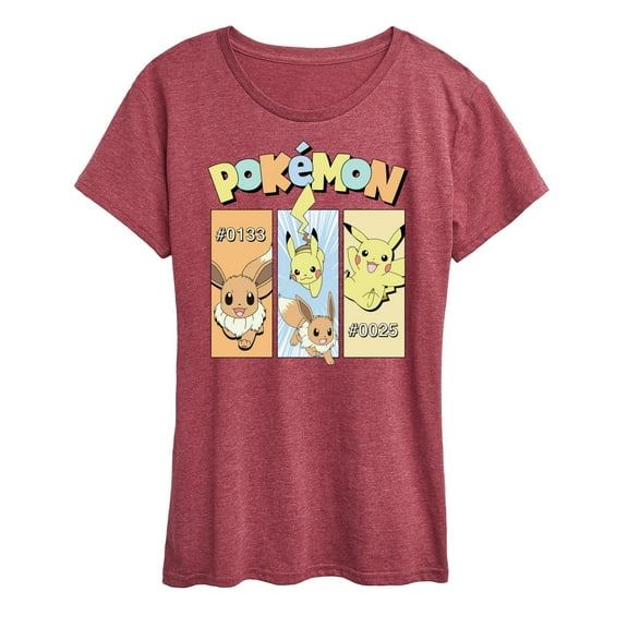 Pokémon - Pikachu and Eevee Pastel - Women's Short Sleeve Graphic T-Shirt