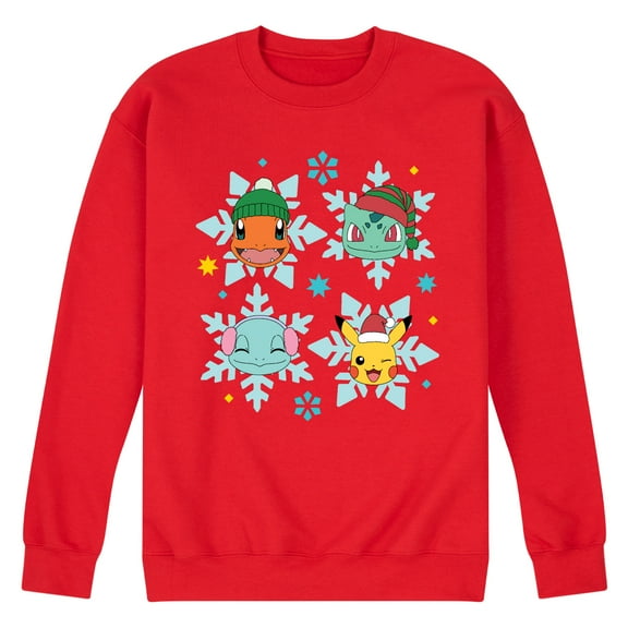 Pokémon - Pikachu and Friends Snowflakes - Men's Crew Fleece Sweatshirt