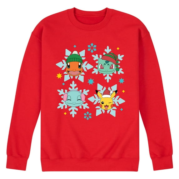 Pokémon - Pikachu and Friends Snowflakes - Men's Crew Fleece Sweatshirt